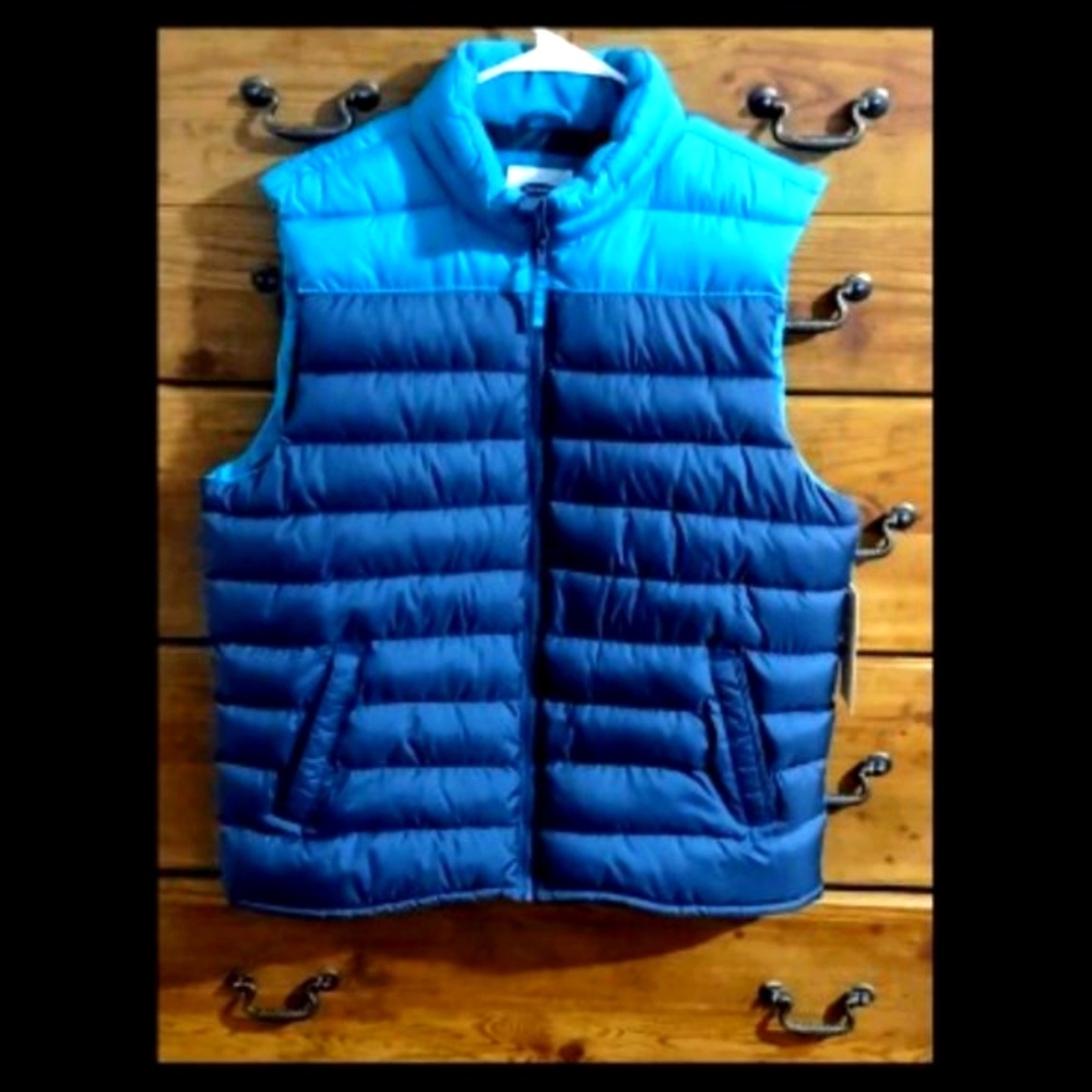 "Old Navy Men's Blue Water-Resistant Puffer Vest -New"🧥💧